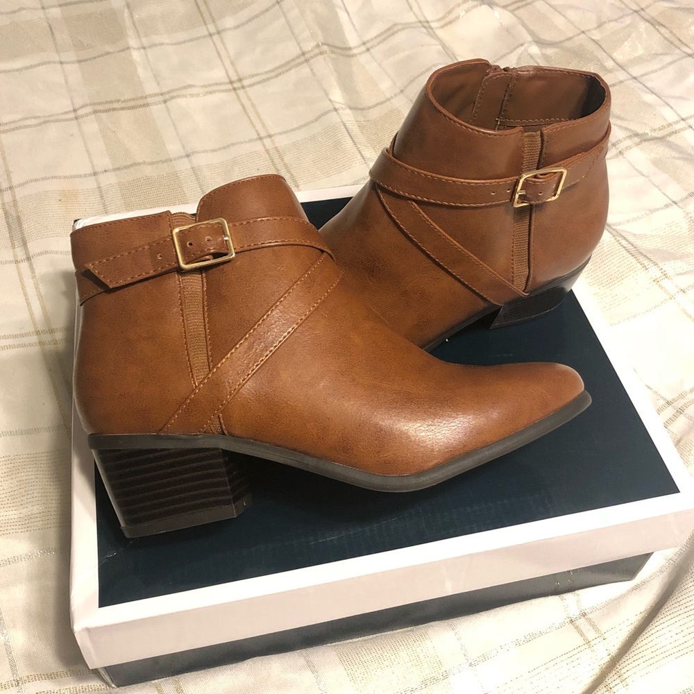 Tan booties. Super cute